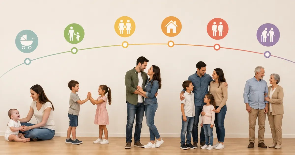 Ciclo de Vida Familiar:  8 etapas, cambios y retos psicológicos